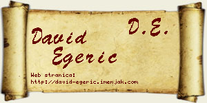 David Egerić vizit kartica